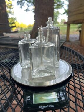 Set of 3 Clear Glass Oil Bottles with Wicks
